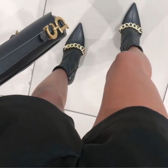 ZARA CHAIN HIGH HEEL ANKLE BOOTS - Picture 7 of 15